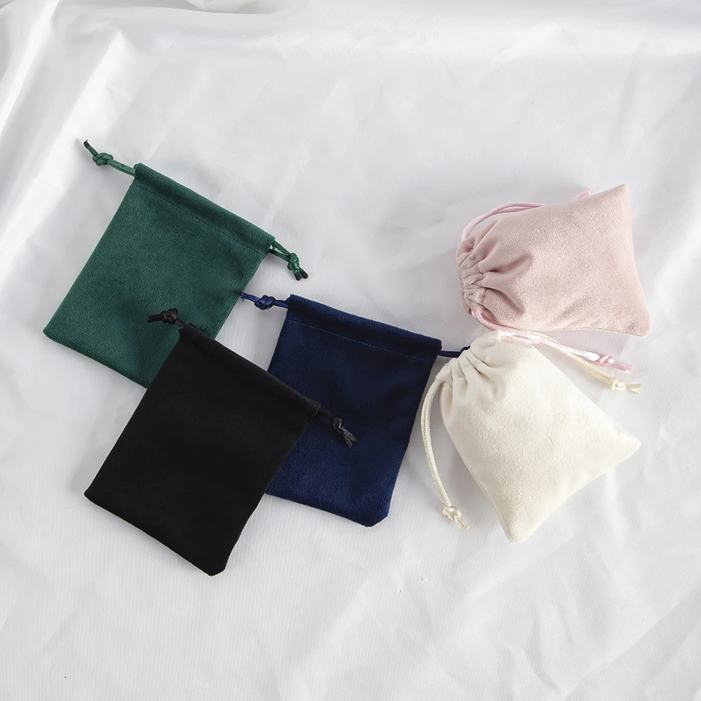 20 Buah Tas Serut Beludru Flanel Paket Hadiah Perhiasan Pernikahan Kantong Kemasan Tas Organizer Cincin Kalung Permen Karung Penyimpanan
