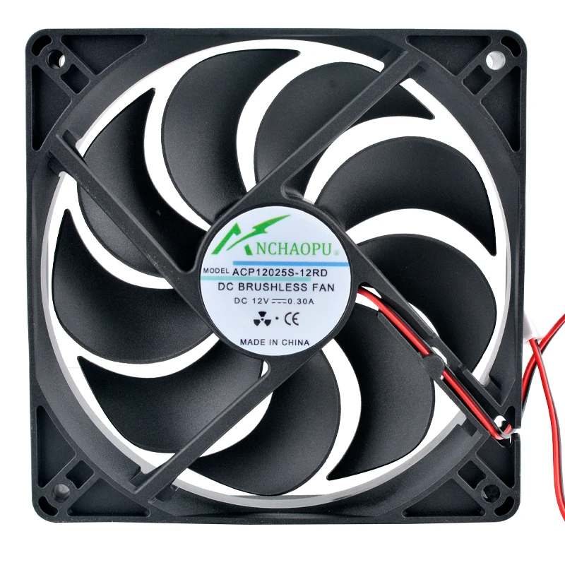 ACP12025S 12 cm 120 mm Lüfter 120 x 120 x 25 mm DC12 V 0,30 A 2000 U/min Hochgeschwindigkeits-Lüfter für Gehäuse-Netzteil