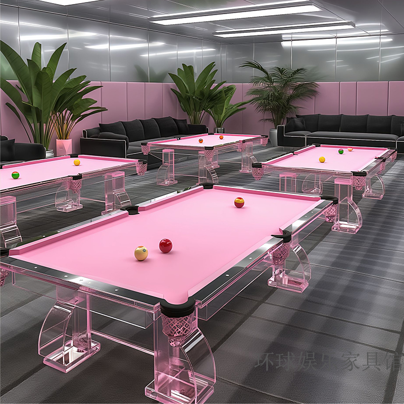 อิตาเลี่ยนสไตล์หรูหราในครัวเรือนอะคริลิคสีชมพูโต๊ะบิลเลียดDesigner Villa Mansion Entertainment Club