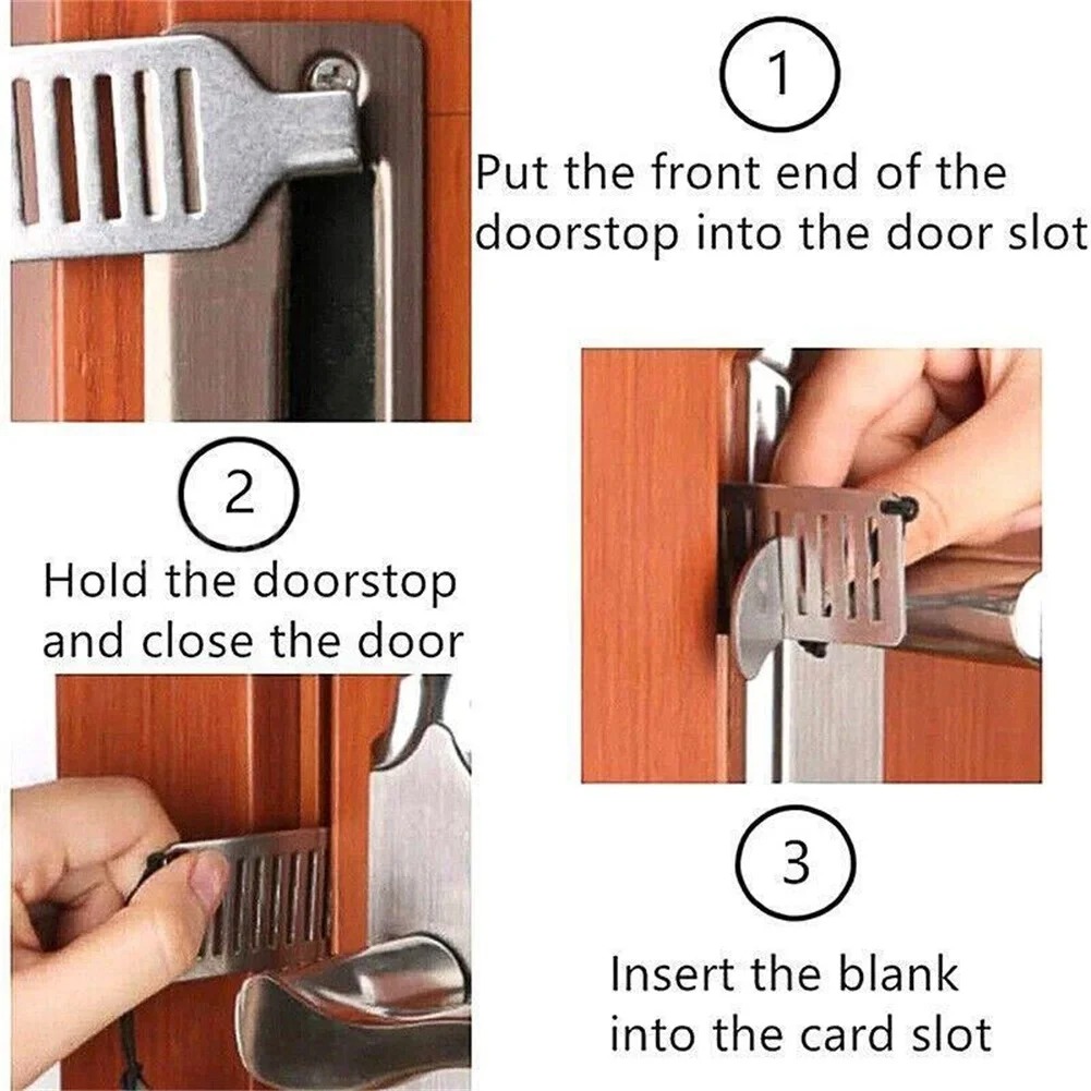 Sicherheits-Diebstahl-Türblocker, tragbar, 8 cm, Edelstahl, sicheres Sicherheitswerkzeug für Zuhause, Privatsphäre, Hotel, Reisen, Türschloss-Stopper