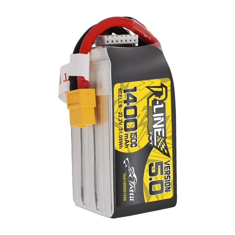 Tattu R-Line Version 5.0 V5 1200mAh 1400mAh 150C 6S 22.2V Lipo Battery XT60 Plug FPV Racing Drone RC Quadcopter