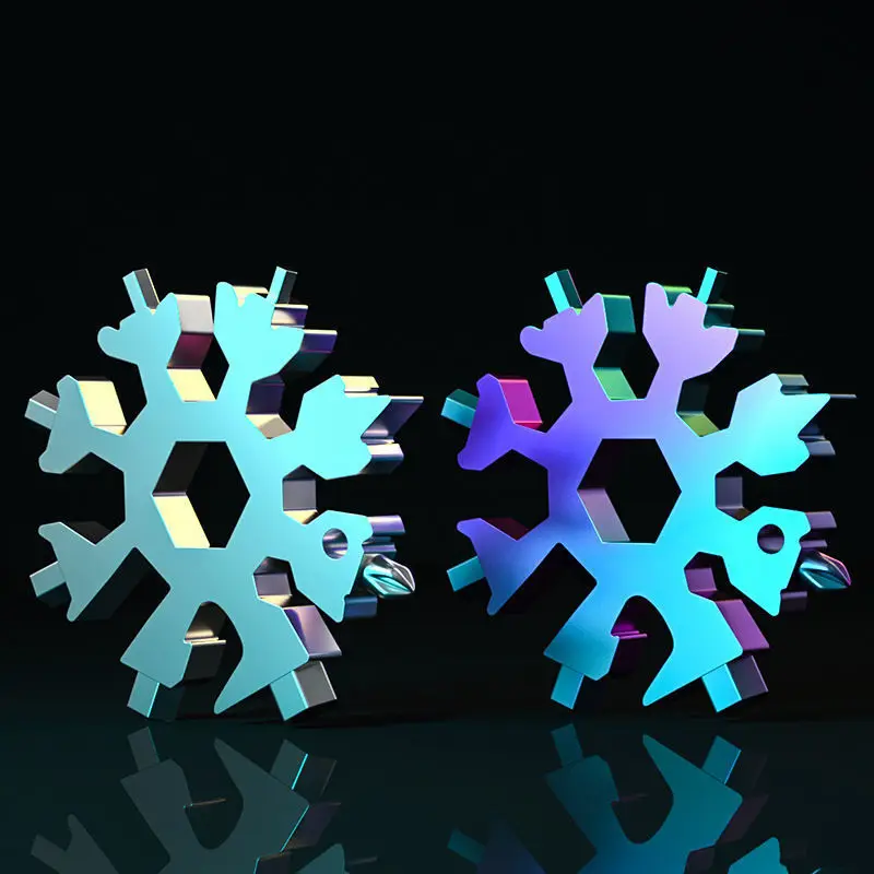 Llave de copo de nieve de torsión multifunción EDC portátil, destornillador octogonal Universal Hexagonal de acero de aleación 18 en 1, herramienta para el hogar