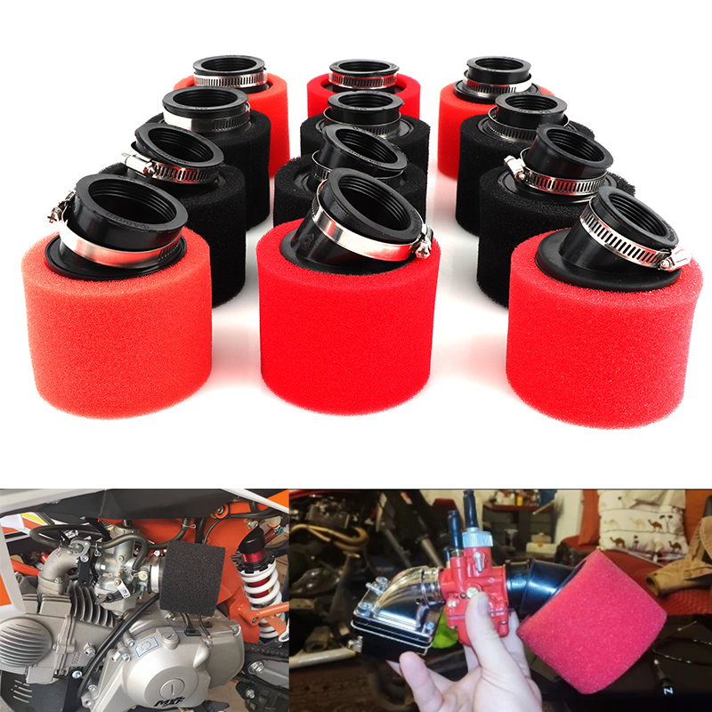 Dirt Pit Bike Foam Air Filter, Motocicleta e Scooter, Bend Neck Cleaner, Peças ciclomotor, Bend, 35mm, 38mm, 42mm, 45mm, 48mm, 50mm, 60mm