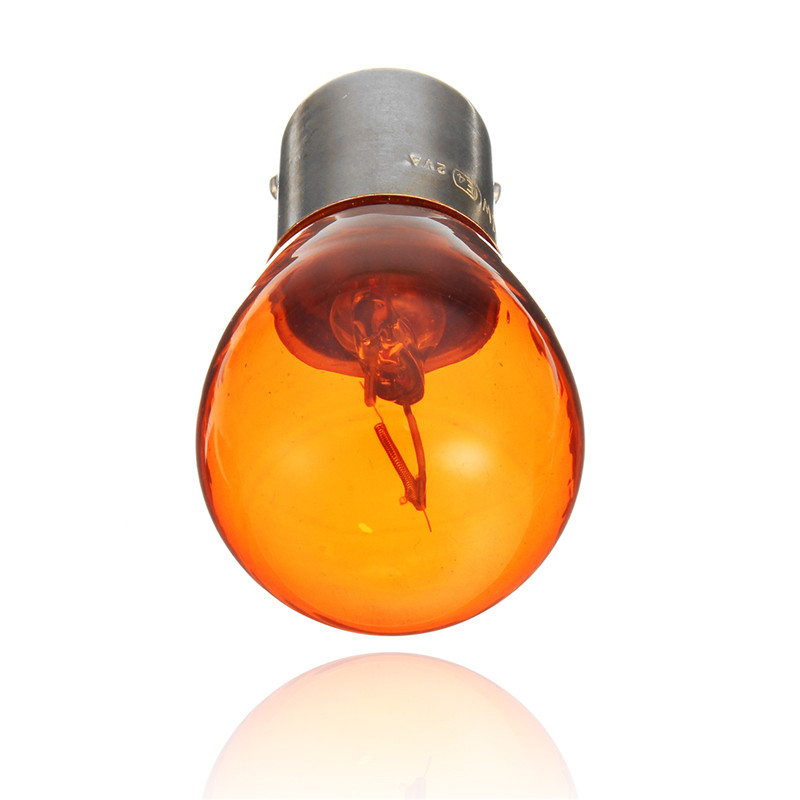 10 Chiếc/2 Chiếc Xe Đèn Báo Phanh Ngược Đèn Đỗ Xe Sáng Bóng Đèn LED 12V 1156 BAU15S PY21W hổ Phách Vàng Halogen Đèn DC