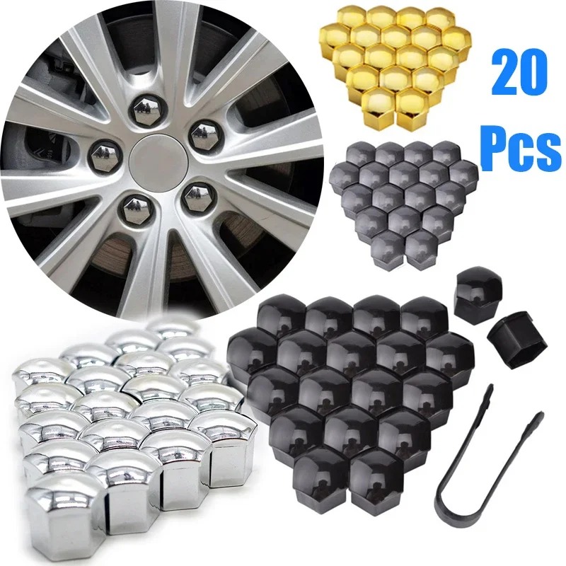 20 piezas tapas de tuercas de rueda de coche cubierta de tornillo de cubo automático 17mm 19mm 21mm llantas de perno decoración Exterior protección de enchufe especial a prueba de polvo