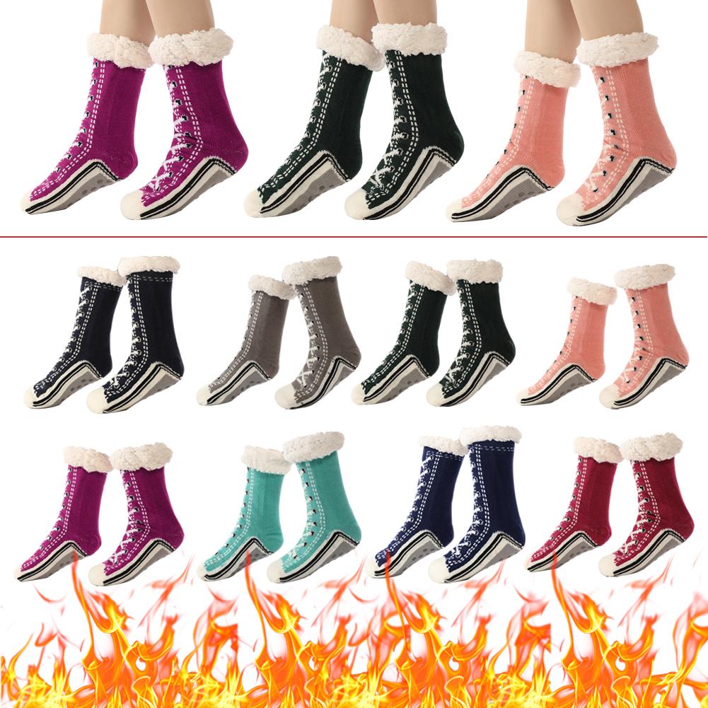 Fuzzy Fluffy Sock Women Winter High Warm Plush Non Slip Home Sleeping Soft High Quality Female Floor Thermal Slipper Sock