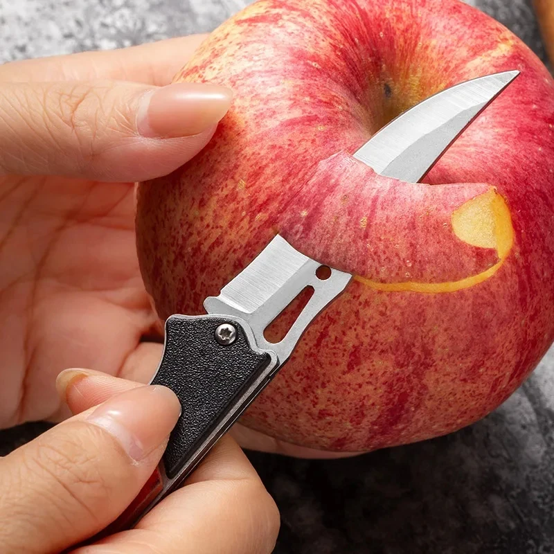 Coltello pieghevole compatto con lama in acciaio inossidabile resistente, strumento da campeggio di sopravvivenza multifunzionale
