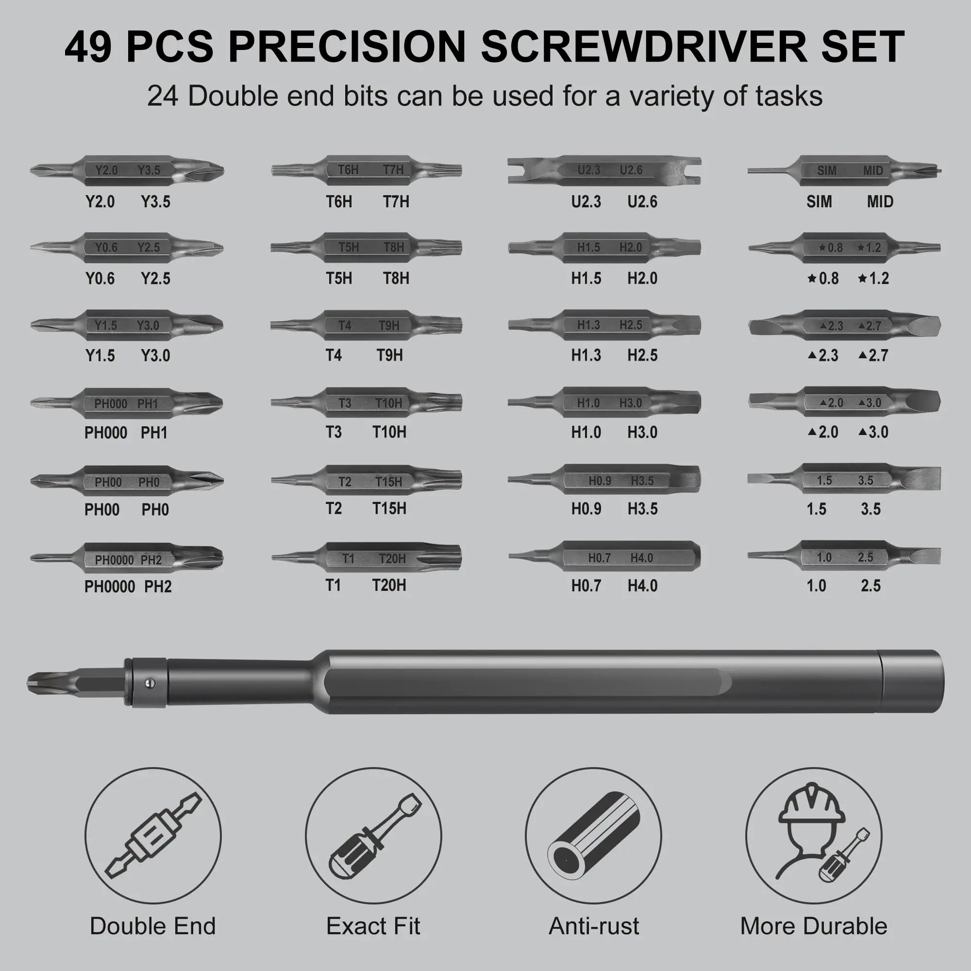 49-in-1-Magnetschraubendreher-Set, Präzisions-Schraubendreher-Set, elektronisches Reparatur-Werkzeug-Set für Laptop, iPhone, Computer, PS5, Xbox, MacBook