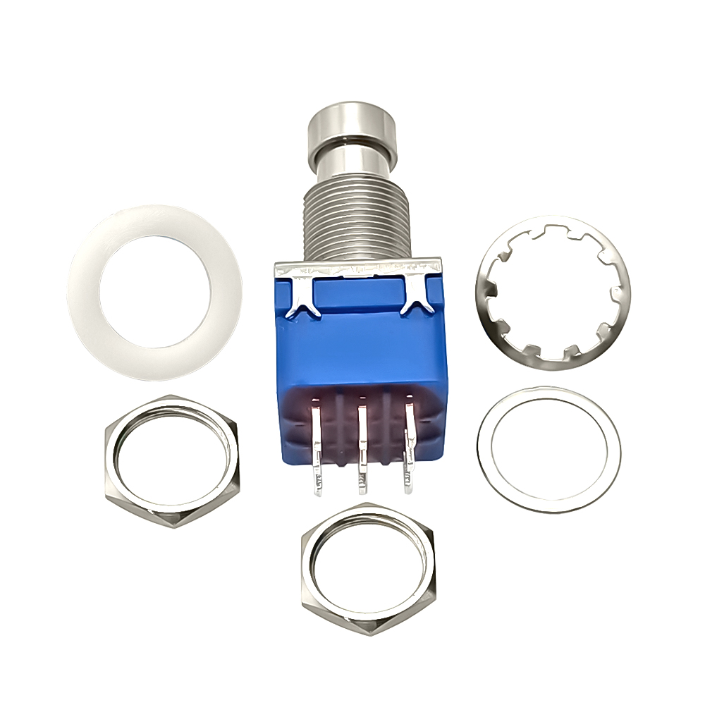 10 Uds Pedal de efecto de guitarra 3PDT interruptor de pie 9 pines enganche Stomp botón interruptor de pie True Bypass lengüetas de soldadura
