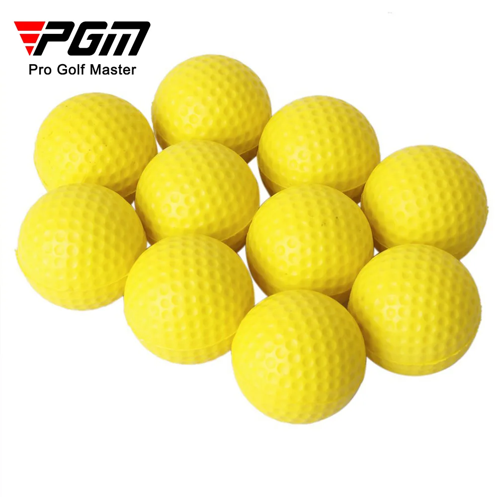 PGM 10pcs 골프 공 빛 실내 야외 훈련 연습 골프 스포츠 스폰지 탄성 PU 폼 공 Q008