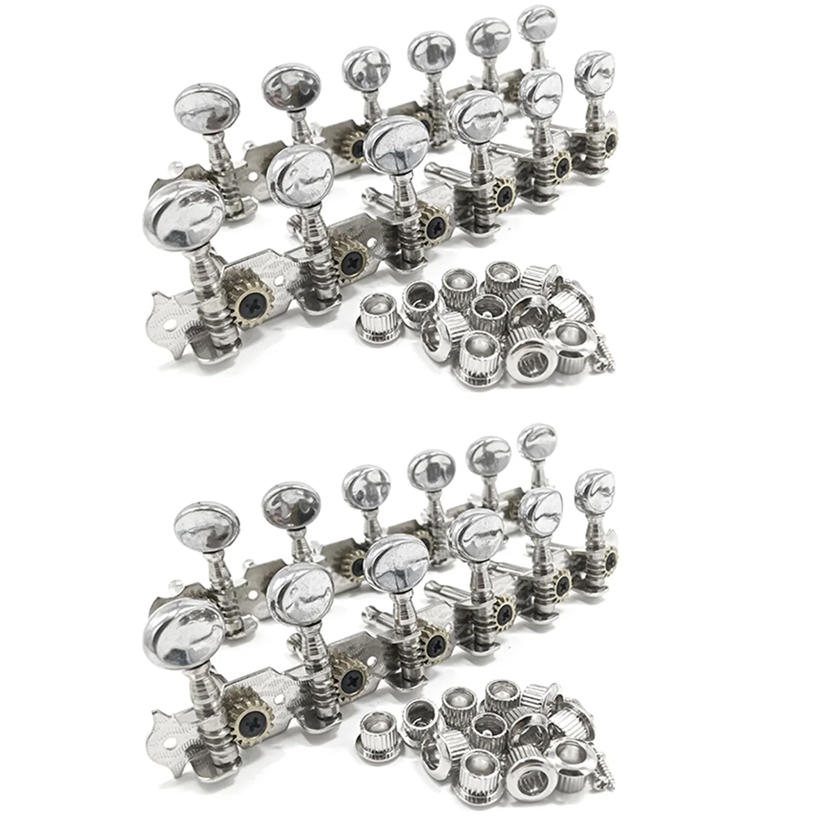 BAAU 2X 6L 6R Tuning Pegs Tuners Machine Heads String Tuning Pegs para 12 Cordas Guitarra Acústica Acessório Parte Prata