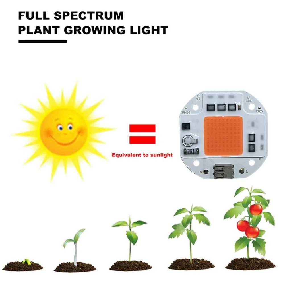 Đèn LED Âm Trần COB Chip Ánh Sáng Suốt AC 220/110V 10W 20W 30W 50W-100W Không Cần Trình Điều Khiển Cho Tăng Trưởng Hoa Cây Con Phát Triển Vật Có Đèn Chiếu Sáng