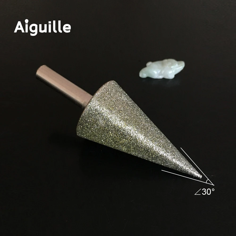 30 grados 80 #   Punto de molienda de diamante Puntos de trabajo de piedra Punta de pelado de rebabas de pulido de diamante para trabajo de metal de piedra