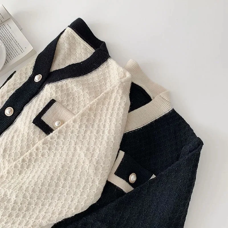 AOSSVIAO Koreaanse Mode Nieuwe Losse Lange mouwen Gebreide vrouwen Trui 2025, Herfst Winter Uitloper Vest
