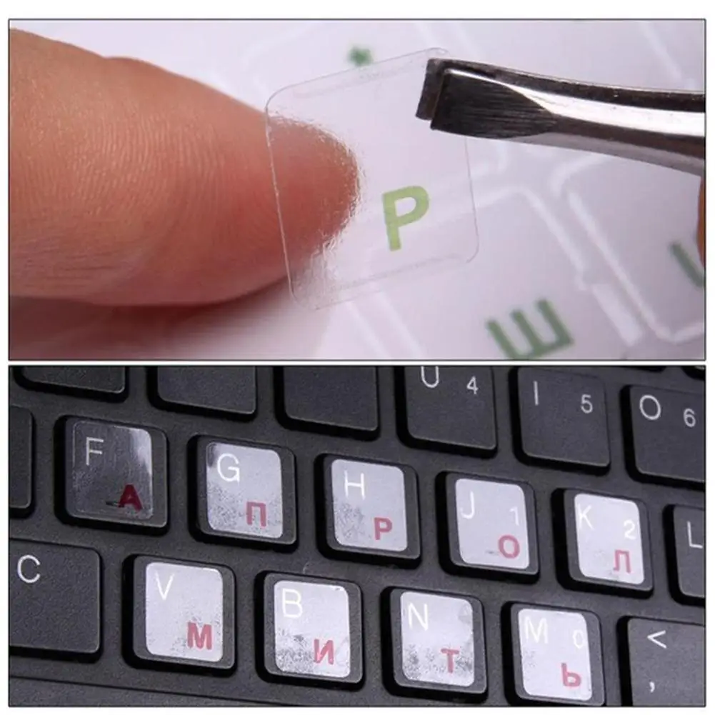 Russian Transparent Keyboard Stickers Language Alphabet Black White Label for Computer PC Dust Protection Laptop Accessories