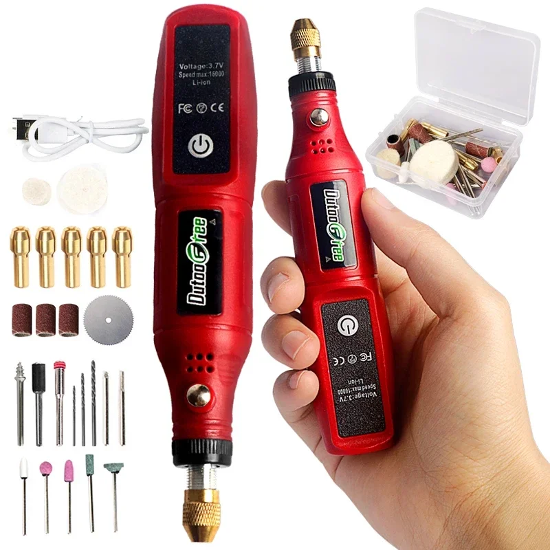 3.7V Multifunctional Charging Polishing Machine Wireless Drill Polishing Tool USB Rotary Tool Woodworking DIY Dremel
