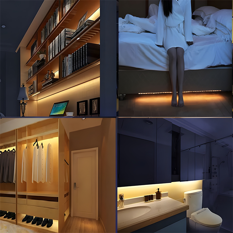 LED Motion Sensor Light LED Light Strip Cabinet Strip Lighting AAA Battery Waterproof for Kitchen Wardrobe Cabinet Pantry Closet