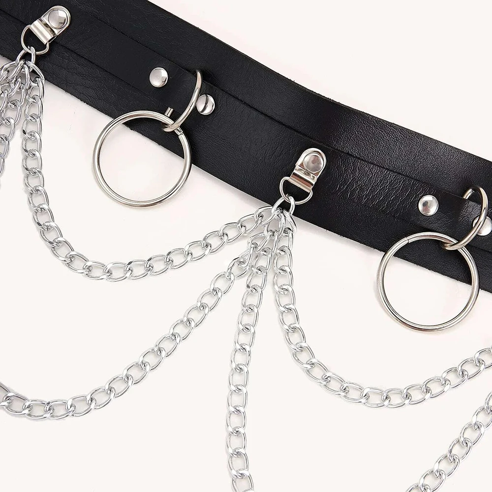 ผู้หญิงเซ็กซี่ garter เข็มขัดหนังสายรัดเอวขาสายรัดเครื่องประดับโกธิค Body Chain Punk หนัง Gothic เข็มขัดเอวเสื้อผ้า Acce