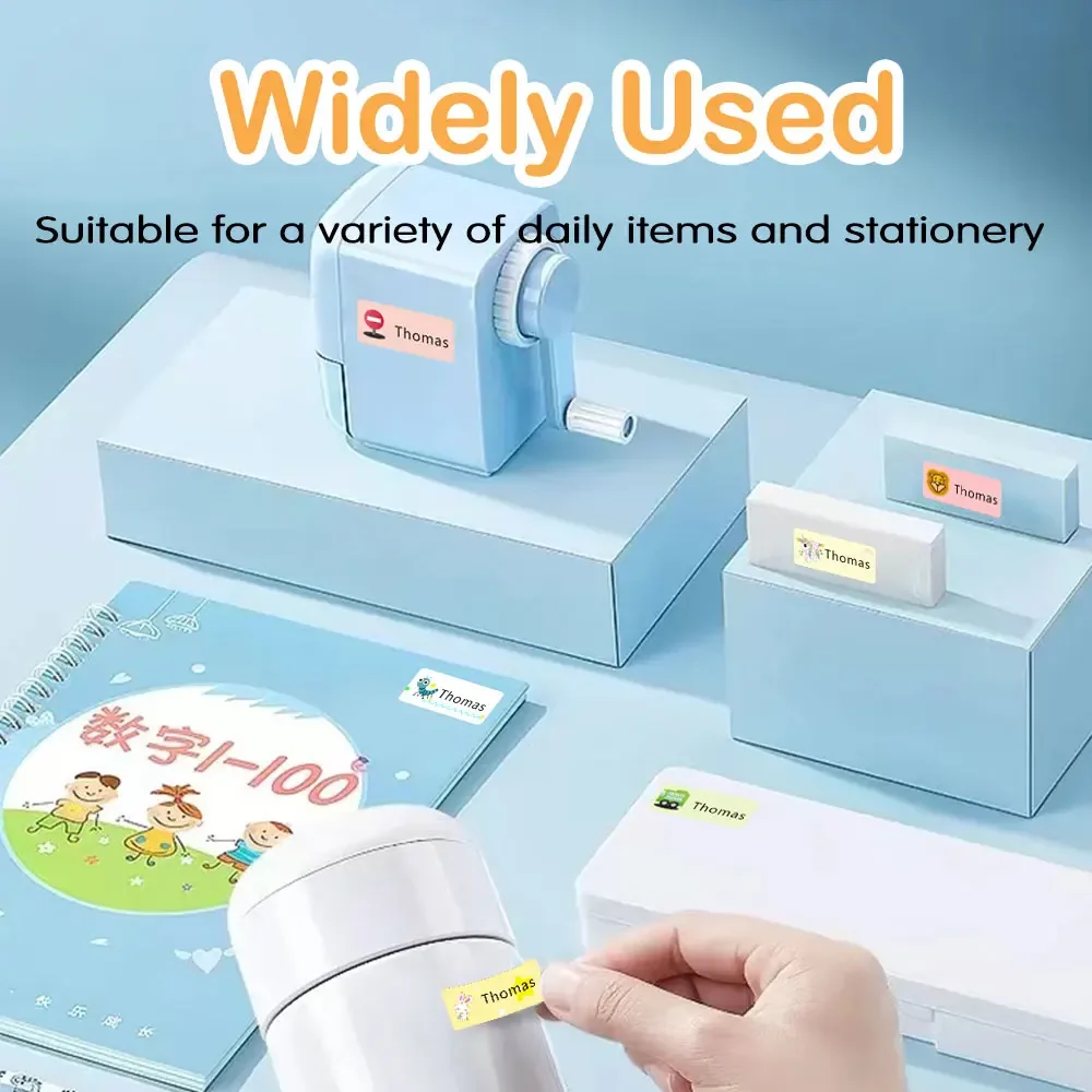 CUSTOM ภาษาฮีบรูกันน้ํา Self-กาวชื่อเด็กสติกเกอร์ส่วนบุคคลเด็กป้ายโรงเรียนอนุบาลเครื่องเขียนแท็ก