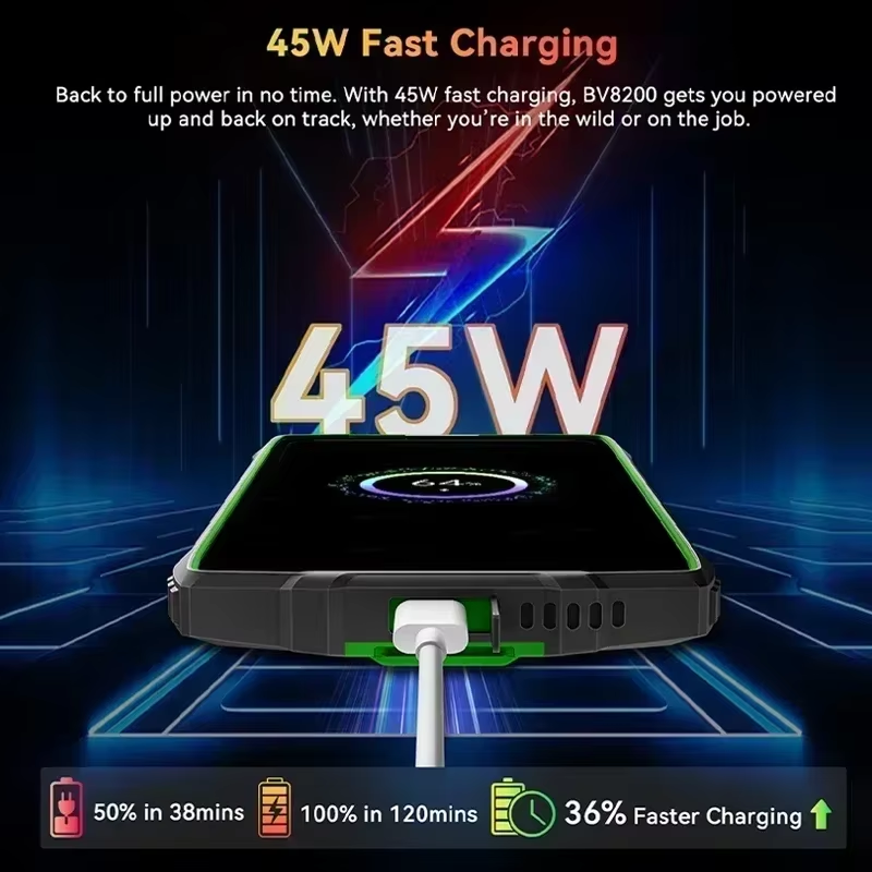 【World premiere】Blackview BV8200  Rugged phone 6.5" 2.4K 120Hz Display Helio G100 12GB 256GB NFC Flashlight Android 14 CellPhone