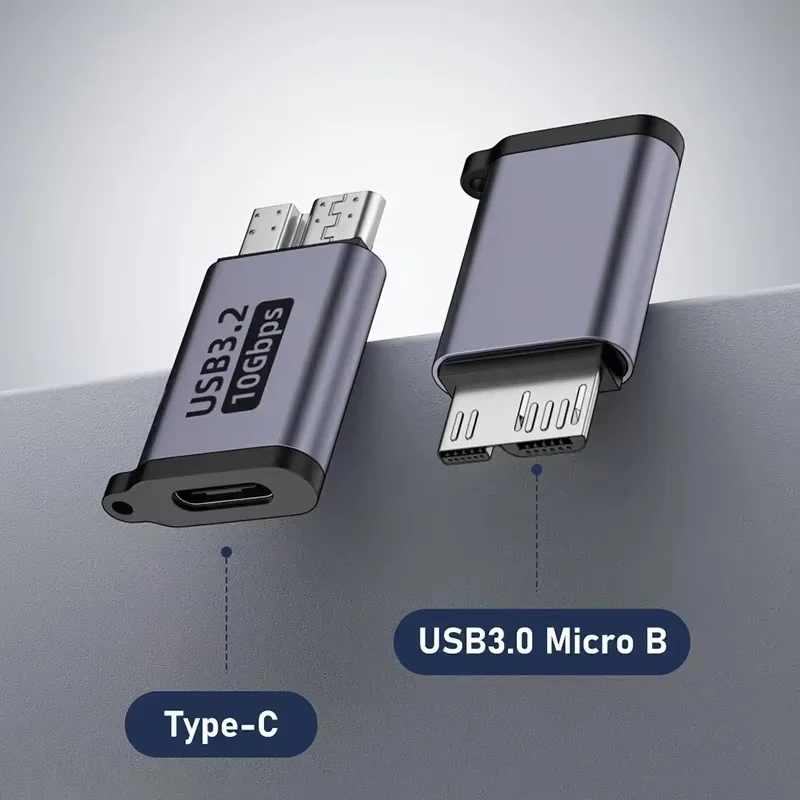 Adaptador Micro B USB C 3,0 macho a tipo C hembra, conector Micro B USB 3,0 tipo C para disco duro externo, adaptador de Cable HDD