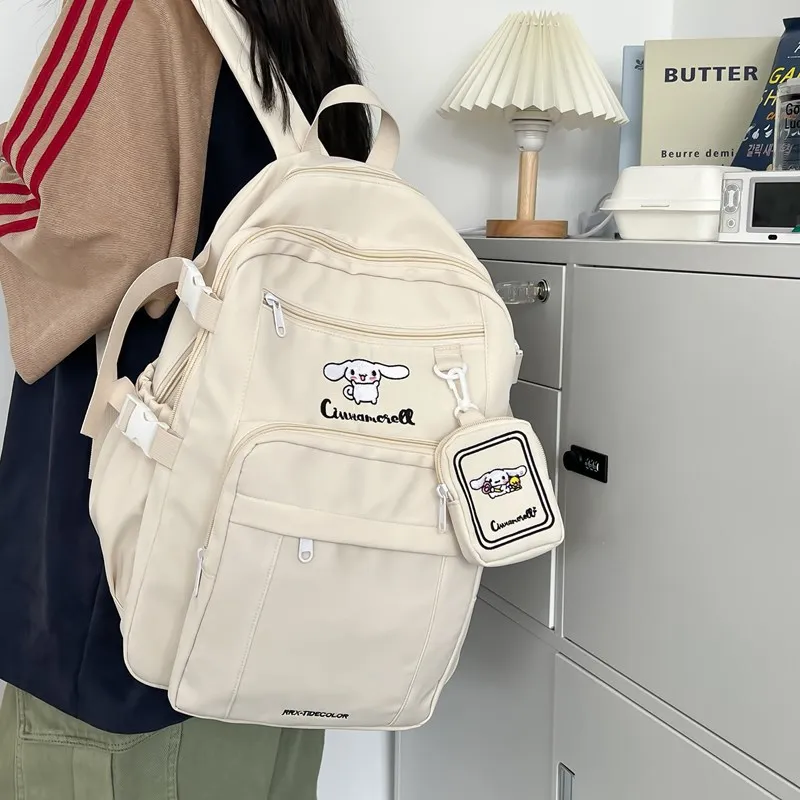 Sanrio nova mochila escolar de estudante Hello Kitty à prova d'água resistente a manchas casual e leve mochila fofa de desenho animado