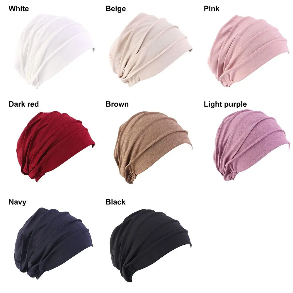 Mulheres Gorros e Turbante, Cachecol para Queda de Cabelo, Elástico, Chapéu Chemo, Envoltório Cabeça, Hijabs Muçulmanos, Feminino