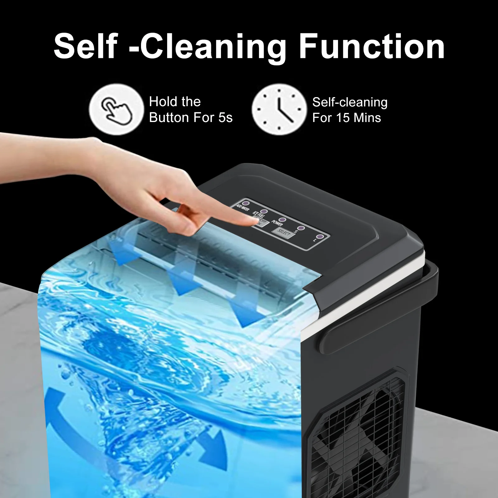 Machine à glaçons en forme de balle entièrement automatique de bureau Loefme 12 kg/24 h fabrication de glace rapide adaptée à la Machine à glace de nettoyage automatique à domicile