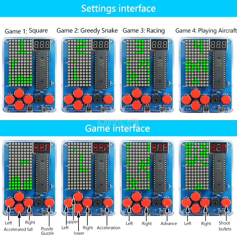 DIY Electronic Kit Game Retro Classic Making Snake Plane Racing Mini Pixel Game Console Electronic Component Soldering Assembly