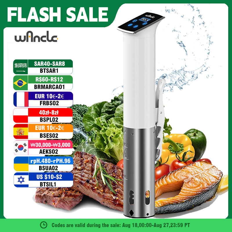 Wancle 1100 Вт вакуумная плита Sous Vide IPX7 водонепроницаемый погружной циркулятор мультиварка со светодиодным цифровым точным управлением