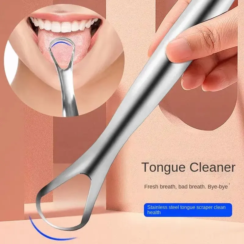 Stainless Steel Tongue Scraper-Portable Tongue Cleaner for Adults-Effectively Removes Bacteria and Plaque-Easy to Use and Clean