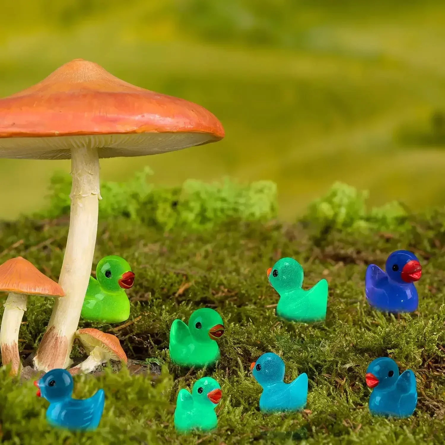 500-50 pezzi luminosi mini anatre muschio microlandscape figurine di anatre in miniatura fata giardino accesso decorazioni per la casa bagliore nel buio