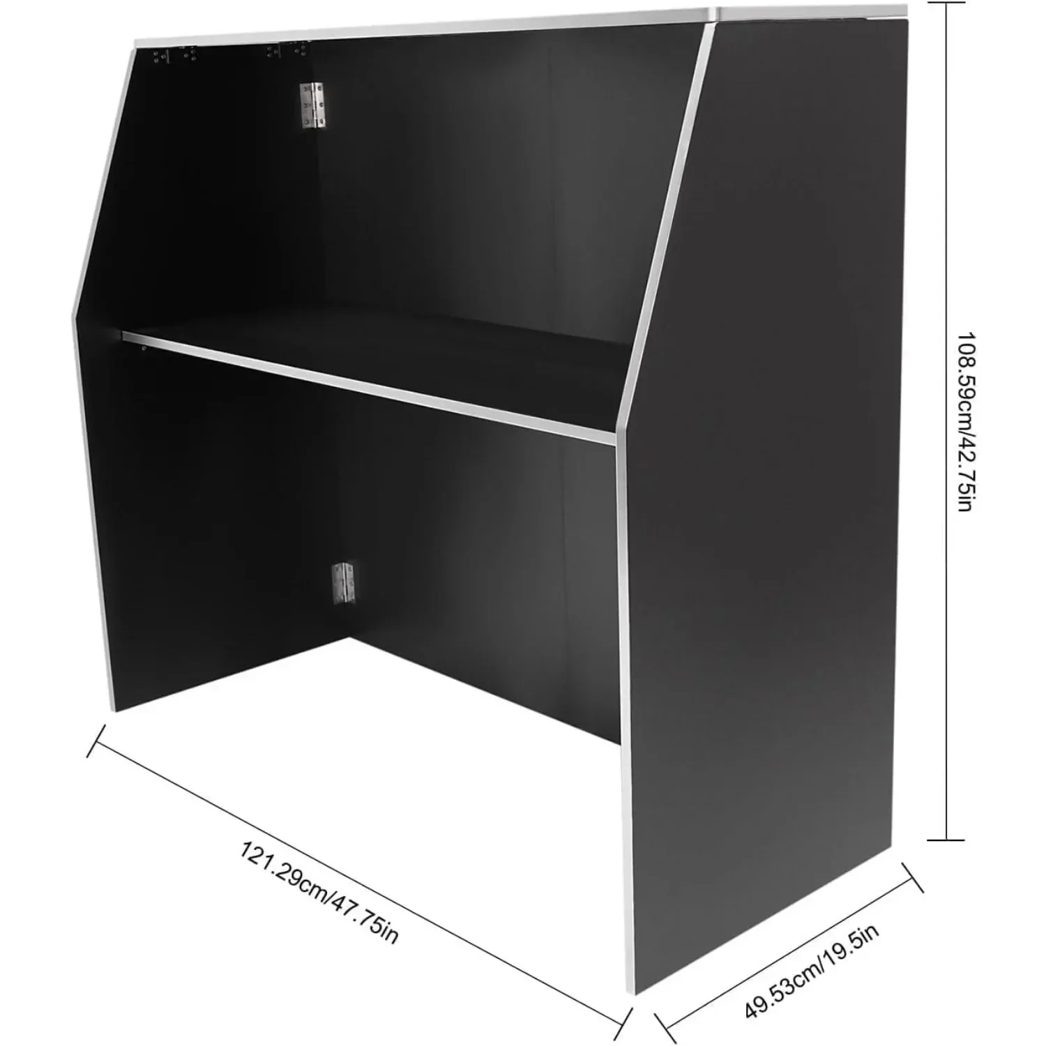 Folding Portable Event Bar with Top and Middle Shelves, Bartender Table Cabinet Station, Mobile Laminate for Parties and Events