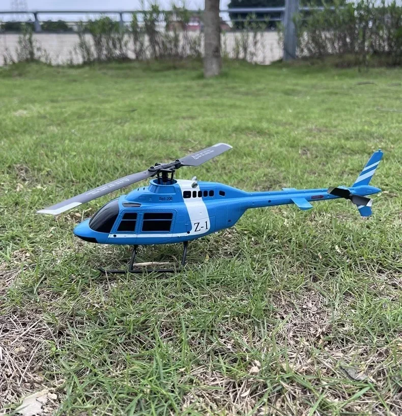 Helikopter Remote control, mainan helikopter model simulasi rotor tunggal empat saluran, bel helikopter Bell206
