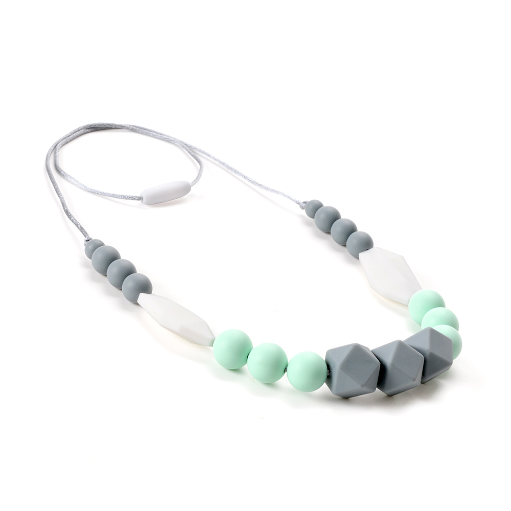 LOFCA-collar de cuentas de silicona para bebé, collar de lactancia para la dentición, para mamá recién nacida, joyería para amamantar sin BPA