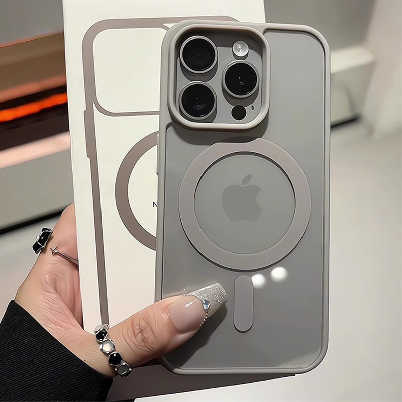 Matte Natural Titanium magnetic charging phone case for iPhone 16 15 14 13 12 11 Pro Max Plus Mini magsafe shockproof hard cover