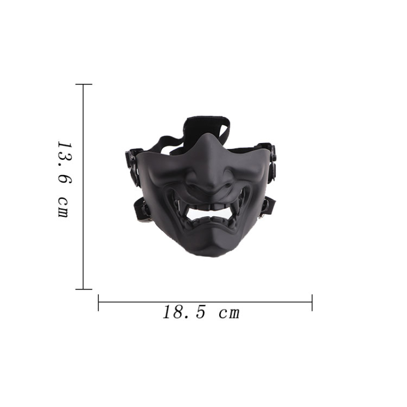 zlangsports Tactical Half Face Demon Samurai Mask Airsoft BB Gun Military Mask CS Party Cosplay Halloween Masks