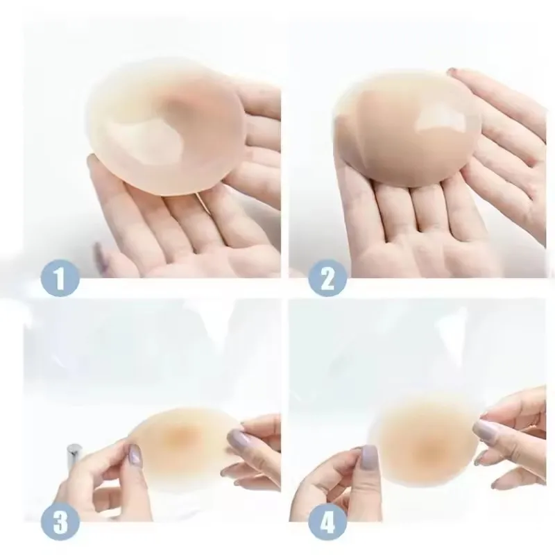 1 par de pétalos de pecho reutilizables, cubierta para pezón, adhesivo de pétalos invisibles, sin tirantes, sin espalda, sujetador, parche de silicona para pecho