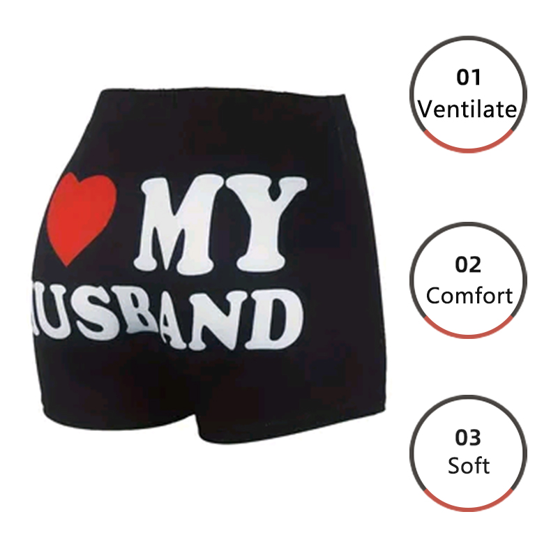 Pantalones cortos para mujer, pantalones para dormir, pijamas, Boxers negros S M L, estampado de letras de amor, diseño pintado, deportes informales, Fitness, sueño