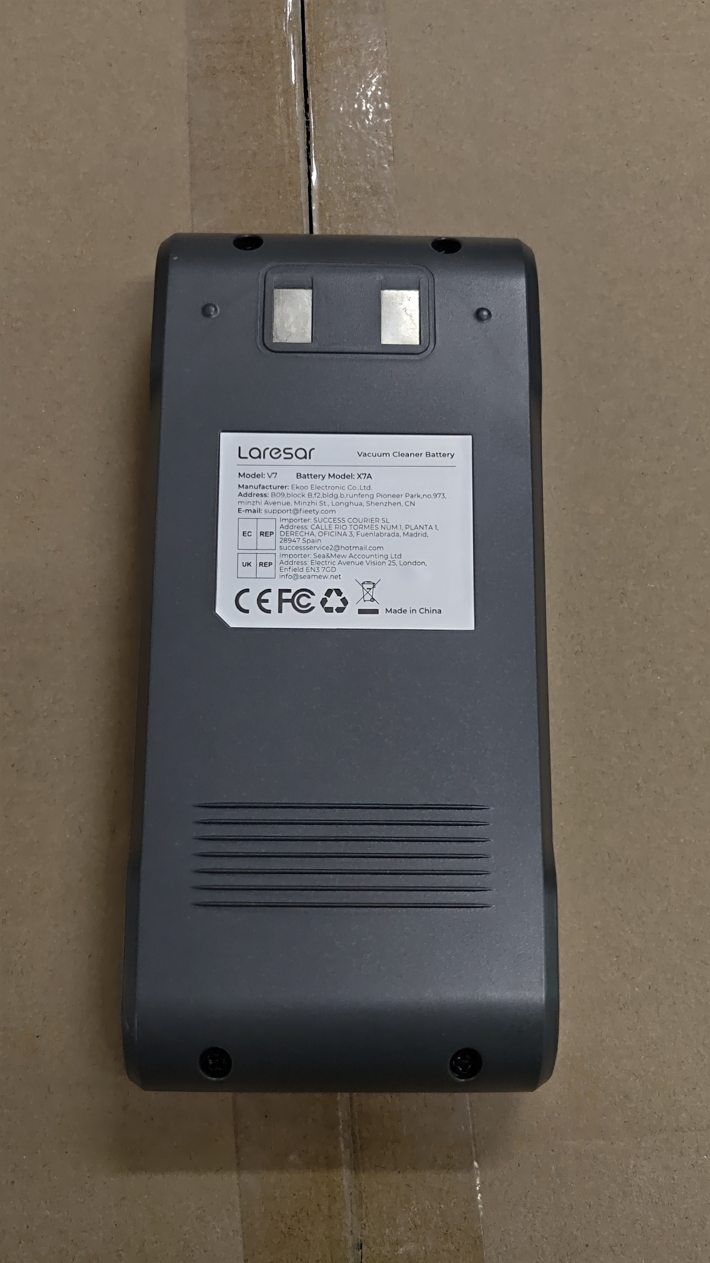 Accesorio original de batería para aspiradora Laresar V7