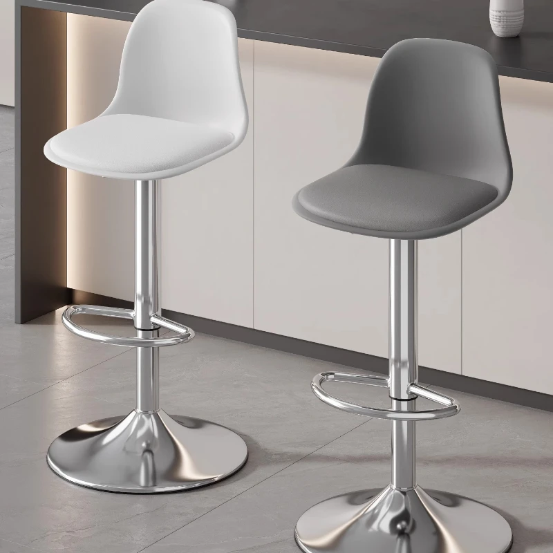 Unique Minimalist Gray Bar Stools Swivel Adjustable Italian Kitchen Bar Stools Designer Sturdy Sgabello Cucina Alto Furniture