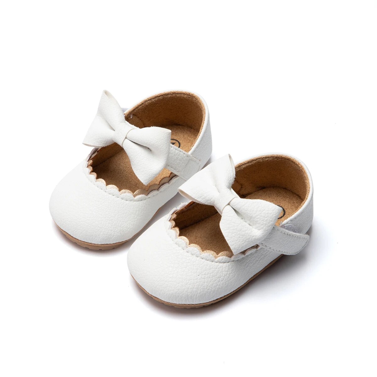 Meckior 2024 Nieuwe Baby Meisjes Schoenen Strik Feestjurk Eerste Rollator Anti-Slip Antislip Rubberen Zool Baby Meisje Wieg Schoenen