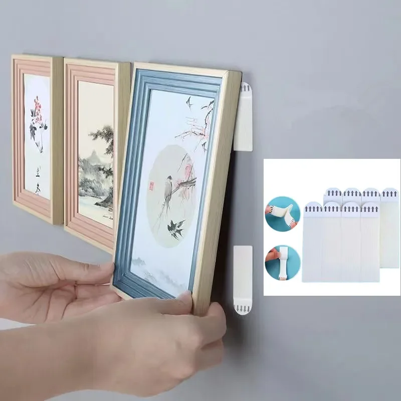 Punch-ฟรีกรอบเทปแถบ ASSORTED ติดตั้ง Self กาวกรอบรูปคงที่โปสเตอร์ Wall Hook ตกแต่ง Fixing แขวนผนัง