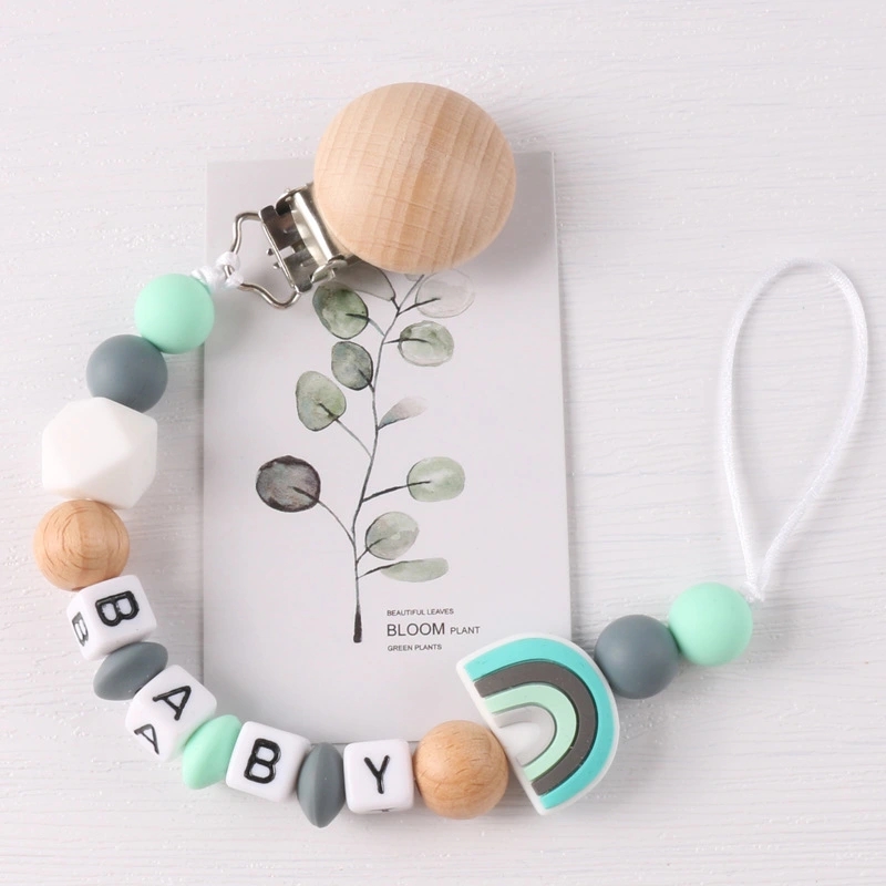 Baby products Beech clip silicone pacifier chain