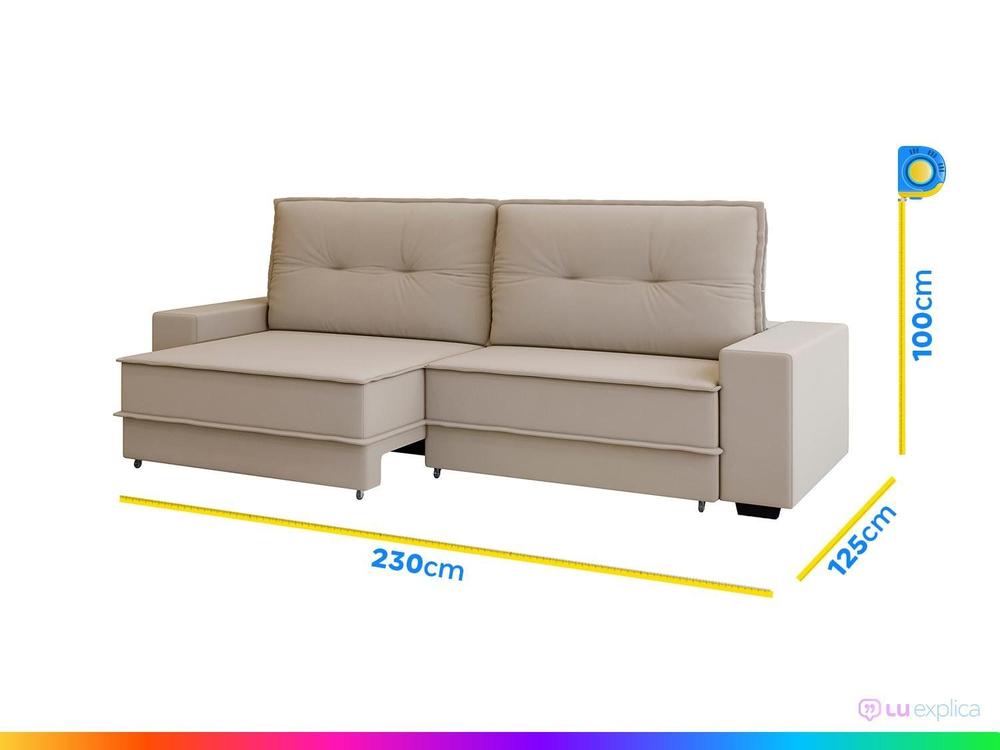 Sofá 4 Lugares Retrátil Reclinável Veludo Texas Besthouse