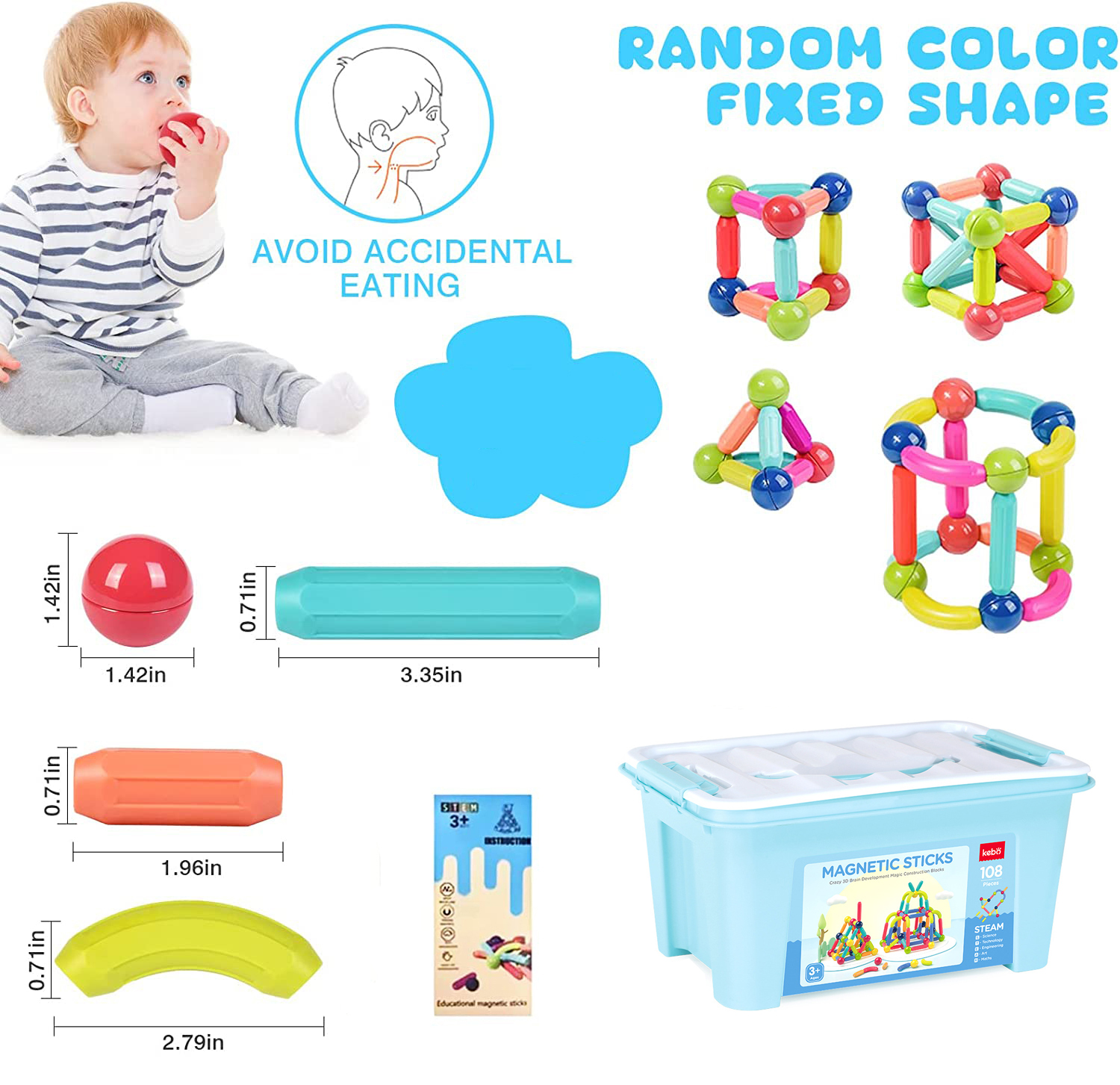 Magnetic Sticks Building Blocks ของเล่นเด็ก Montessori การศึกษาก่อนวัยเรียนเด็กวัยหัดเดินของเล่นแม่เหล็กชุดก่อสร้างของขวัญ