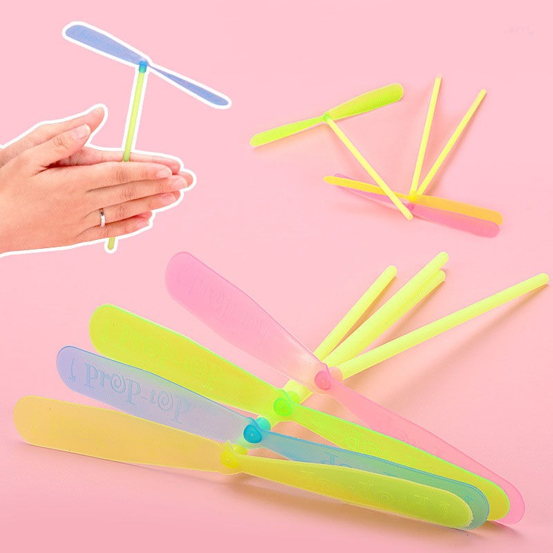 5/10pcs Novelty Plastic Bamboo Dragonfly Propeller Baby Kids Outdoor Toy Tradition Classic Nostalgic Toys Flying Arrows