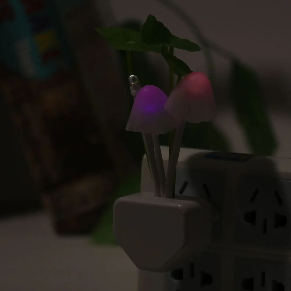 Neuheit Pilz Pilz Nachtlicht Lichter 3 Bunte Eu Luminaria Induktions Dekoration Stecker Gras Traum Sensor 85-265V Us