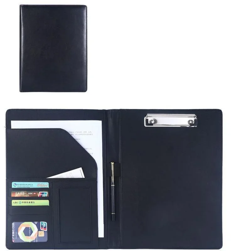 1Pc  A4 PU Leather Business Organizer Case Vintage Binder  Manager Document Pads Office File Folder