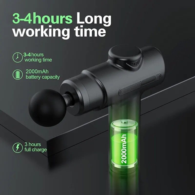 Elektrisch massagepistool Deep Tissue Facial Massager 8-kops Armen Achterbeen Spier Ontspannend voor lichaam Achterarm Sport Fitness